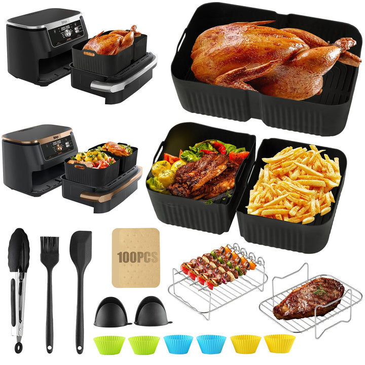 Zubehör für die Ninja Foodi FlexDrawer 10,4L Heissluftfritteuse AF500EU (20PCS),Silikonform für Airf