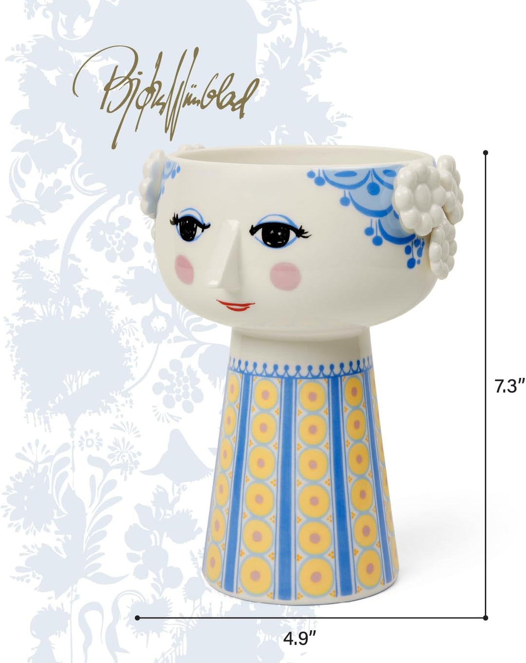 Bjørn Wiinblad â€‹- Eve Vase 18,5 cm - Blue (56519)
