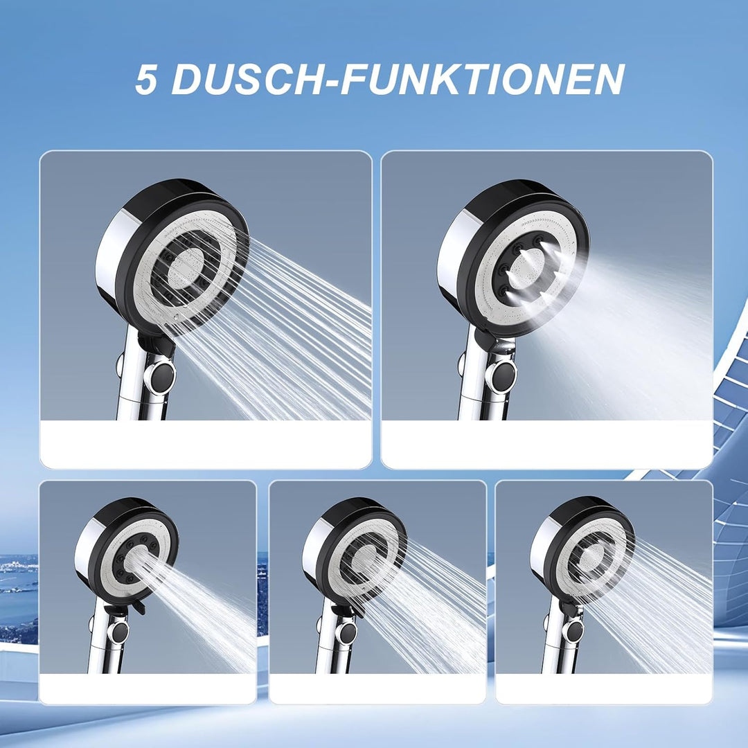 Duschkopf Filter mit schlauch, Hochdruck Duschkopf, Wassersparend Duschbrause Anti Kalk, Shower Head
