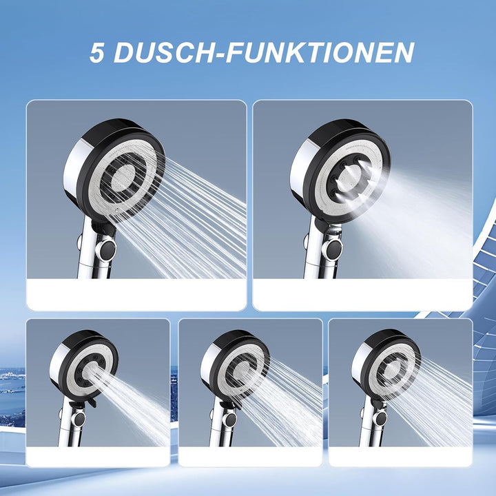 Duschkopf Filter mit schlauch, Hochdruck Duschkopf, Wassersparend Duschbrause Anti Kalk, Shower Head