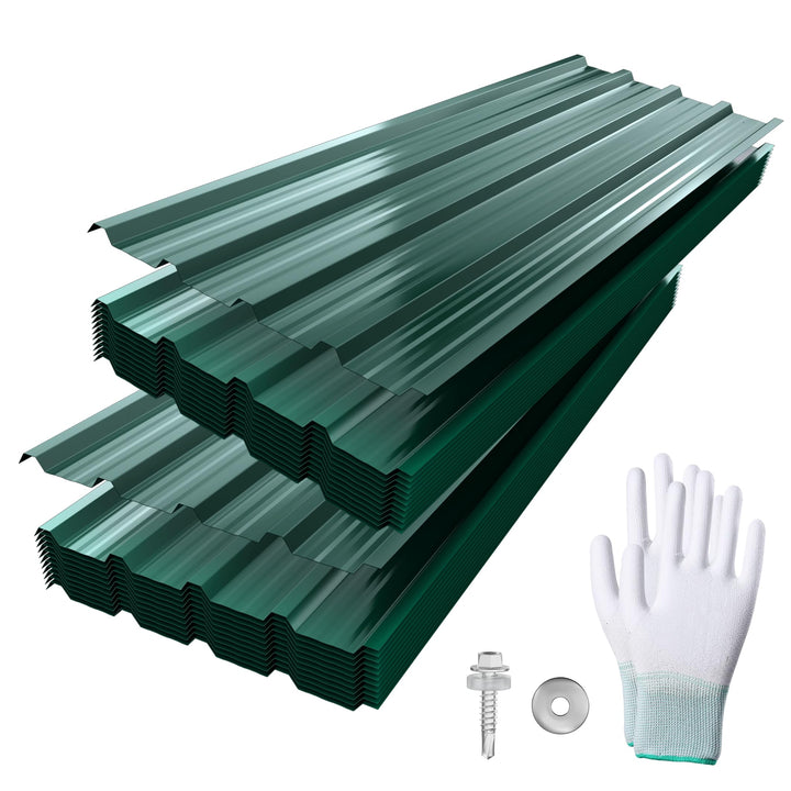 Trapezblech 129x45cm Grün 24er Dachblech Metall Carport wetterfest | 24 Stück Trapezblech 129x45cm,