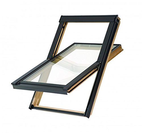 Balio Dachfenster Holz mit Universal - Eindeckrahmen 114x112 VKR-Konzern wie Velux und Rooflite 114