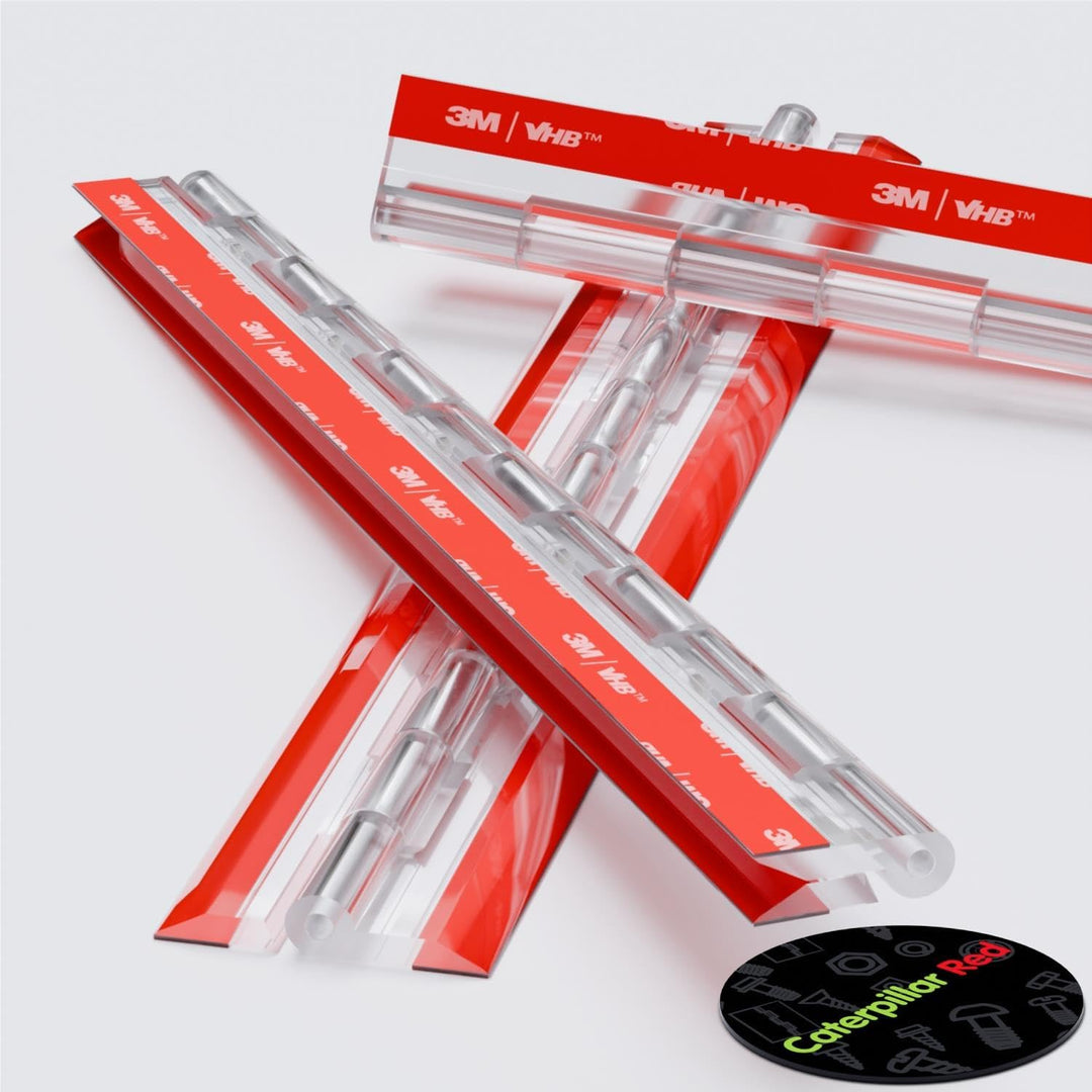 4x Acryl-Scharnier - Kein Klebstoff erforderlich. Selbstklebendes Scharnier. Transparenter klarer Ac