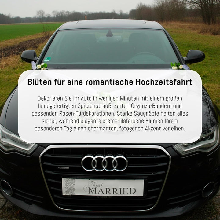 Spitze STRAUss Auto Schmuck Braut Paar Rose Deko Dekoration Autoschmuck Hochzeit Car Auto Wedding De