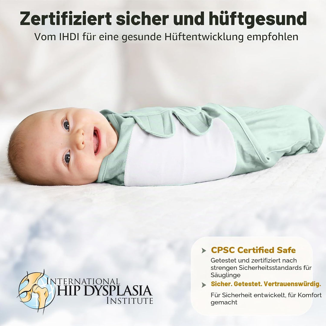 Mama Cheetah Baby Swaddle Blanket mit Zipper - 3er Pack für Neugeborene (0-3 Monate), Bio-Baumwolle,