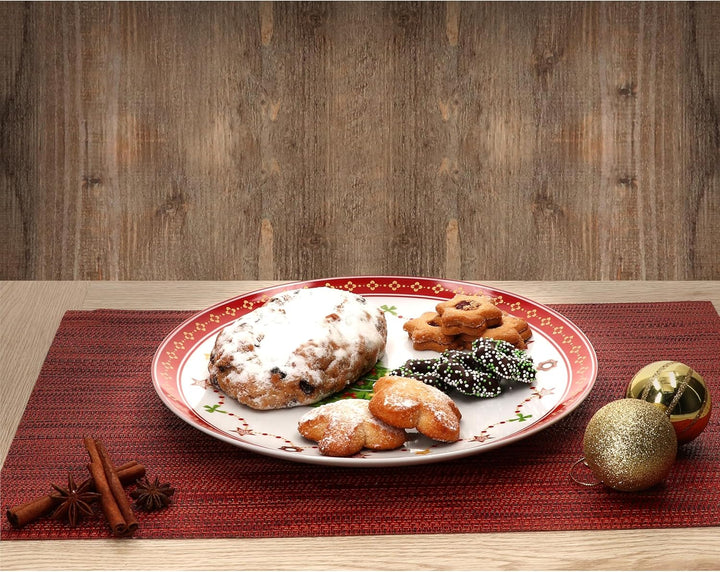 MamboCat Weihnachtstraum 6er Set Gebäckteller Ø26,8cm I grosse Porzellan-Speiseteller für 6 Personen