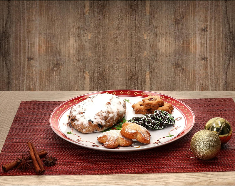 MamboCat Weihnachtstraum 6er Set Gebäckteller Ø26,8cm I grosse Porzellan-Speiseteller für 6 Personen