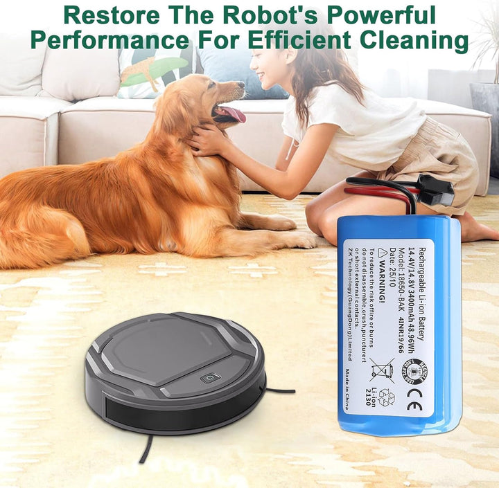 14.4V/14.8V 3400mAh Ersatzakku Kompatibel mit Lefant T700/M210P/M1 Venga VG RVC 3000 Robot Vacuum Cl