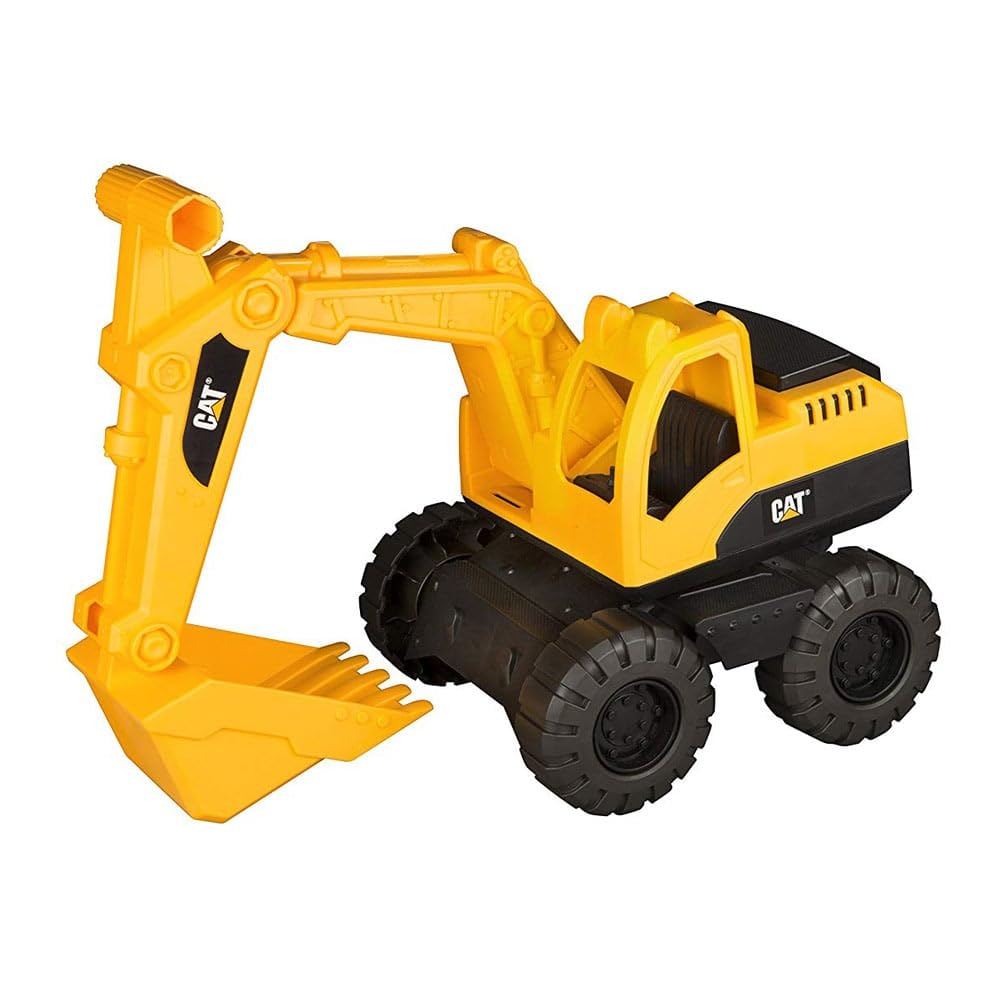 Caterpillar – Bagger, Cat 38 cm, Gelenk aus Kunststoff, Baustellenfahrzeug, Gelb