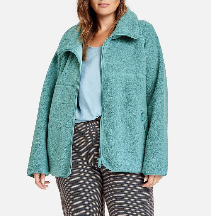 SAMOON Damen 150011-21504 Outdoorjacke Wolle, Powder Blue, 54