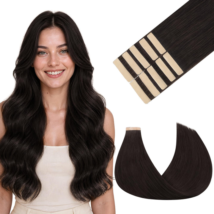 GOO GOO Tape in Extensions Echthaar, Tape Extensions Echthaar, 35cm 25g 10pcs, Extensions Echthaar,