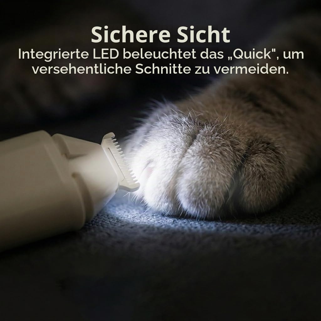 Hoofun Upgrade 2in1 Profi Pfotentrimmer: Nägel Feilen und Rasieren Trimmer mit Starker Motor &amp; Akku