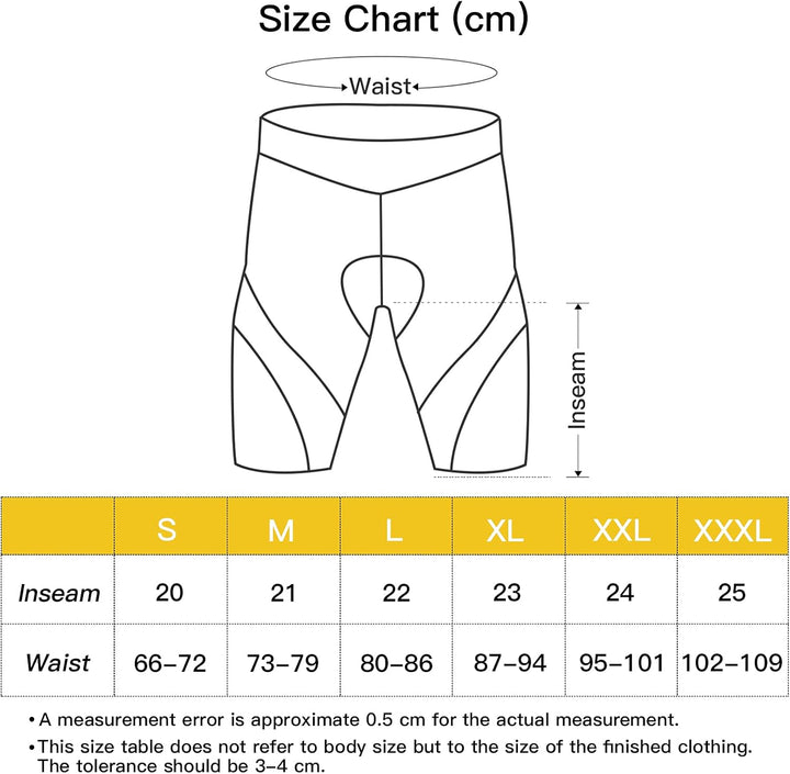 NOOYME Radlerhose Herren Fahrradhose Herren gepolstert 4D Elastische Radlerhose Herren mit Sitzpolst