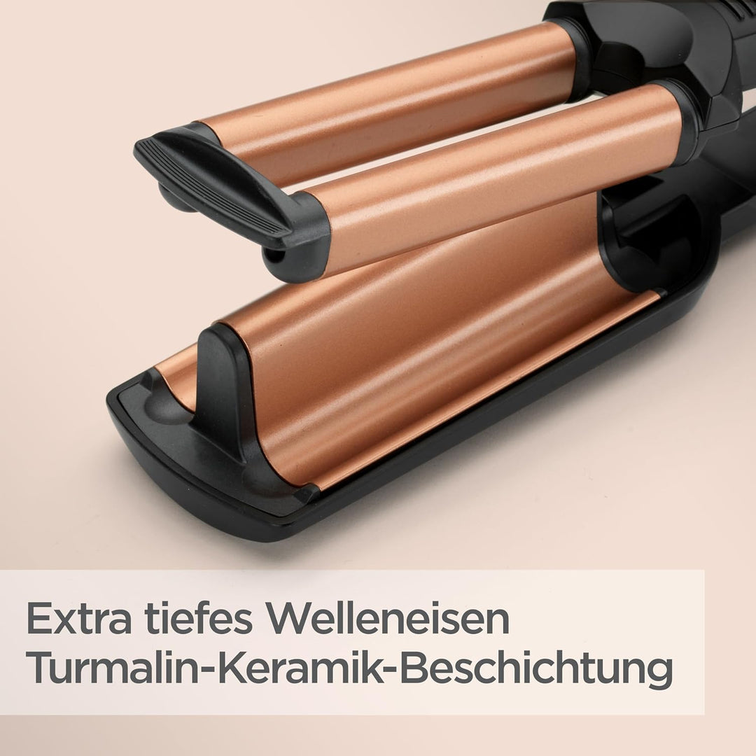 BaByliss Deep Waves Welleneisen für definierte und grosse Mermaid Waves, Beach Waves und Festivalfri