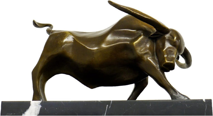 Kunst & Ambiente - Moderne Bronzefigur - Kraftvoller Stier - signiert von Milo - Echte Bronze - Stie
