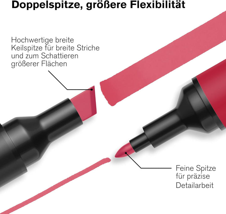 Winsor & Newton 0290138 ProMarker, Professioneller Layoutmarker - 2 Spitzen, fein und breit für Zeic