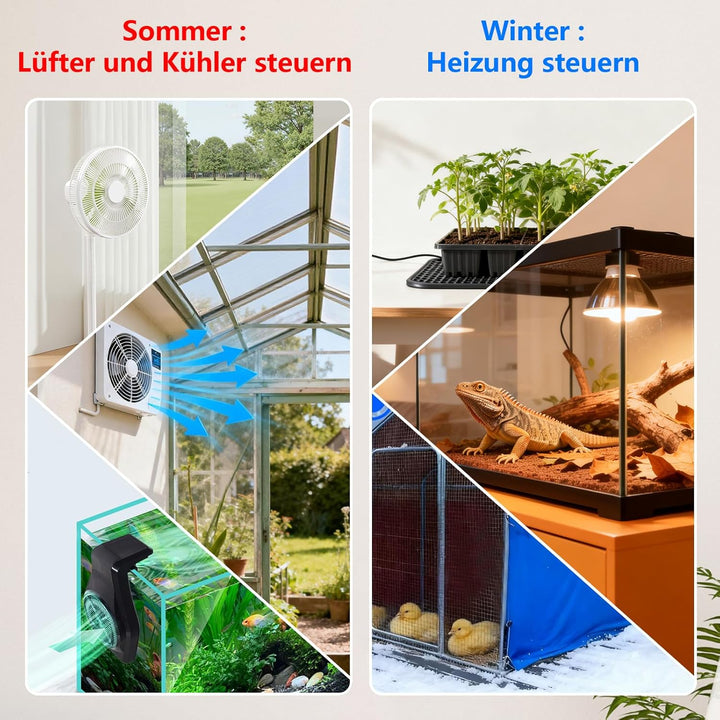 KETOTEK KT2000 Digitale Steckdose mit Thermostat 230V/16A EU Standard, Relais-Temperaturschalter & w