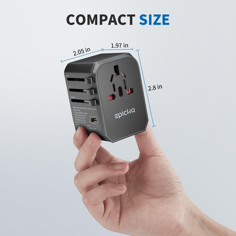EPICKA Reiseadapter Weltweit, Universal Reisestecker Adapter 30W, Internationaler Steckdosenadapter