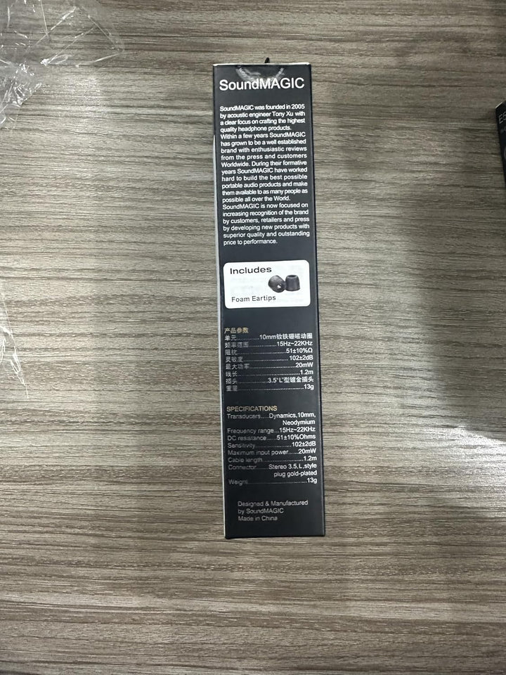 SoundMAGIC E50 Wired Earbuds Without Microphone, In-Ear HiFi Headphones, Noise Isolating Headphones,