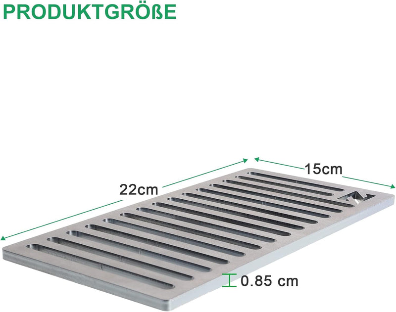 WELL GRILL 15 x 22 cm Hochwertiger Ofenrost Kaminrost Feuerrost Massivem Stahl Ascherost für viele K