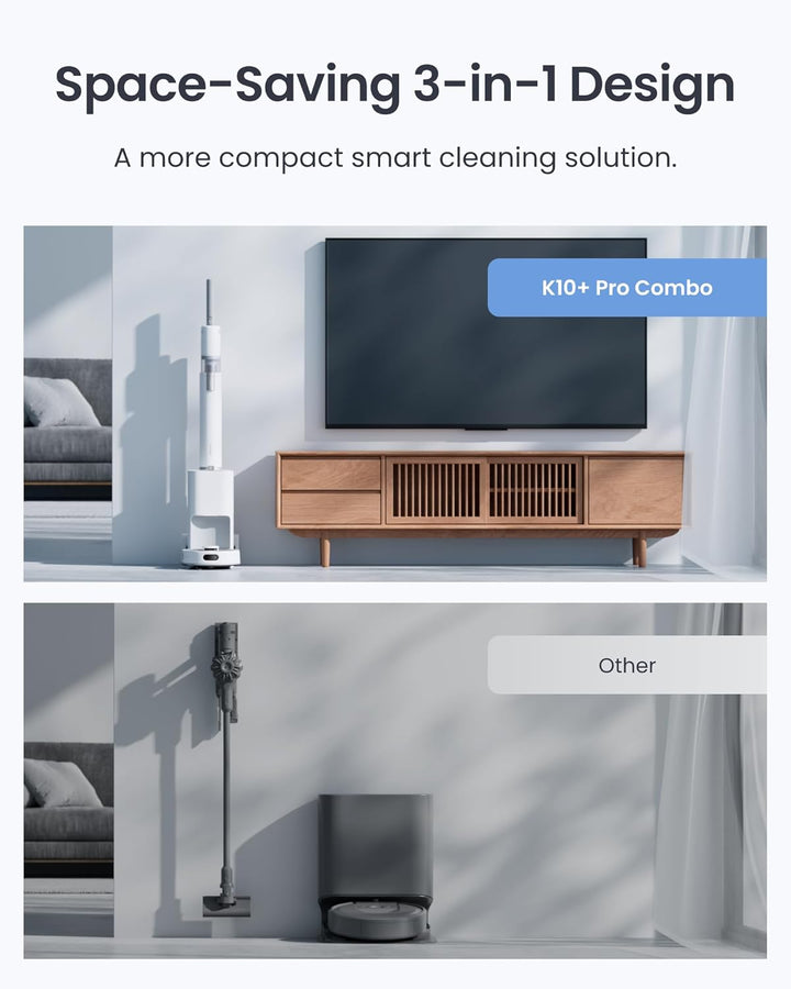 SwitchBot K10+ Pro Combo Robot Vacuum Con Dual Auto-Empty Dock per 70 giorni di pulizia, Aspirapolve