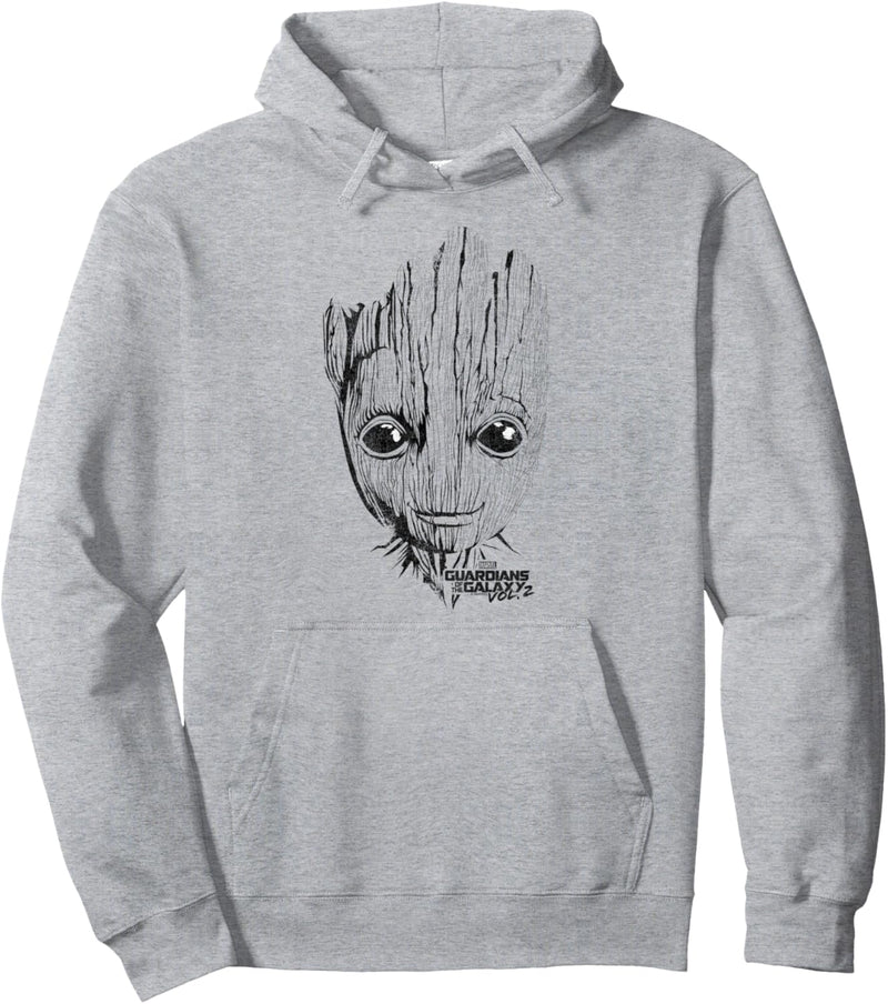 Marvel Guardians Of The Galaxy Groot Line Art Portrait Pullover Hoodie