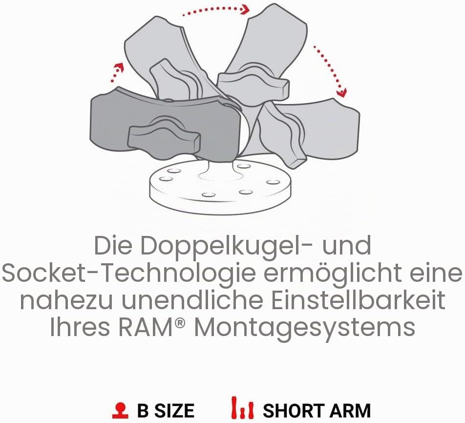 RAM MOUNTS RAP-B-201U-A Kurzer Arm, Kurzer Arm