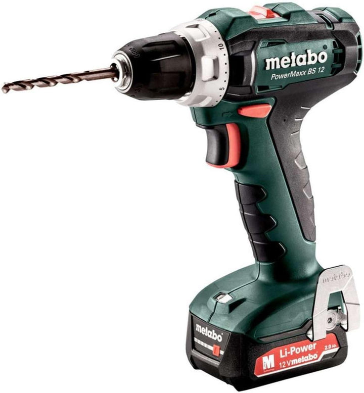 Metabo Akku-Bohrschrauber PowerMaxx BS 12 (601036500) 12V 2x Li-Ion; Ladegerät SC 30; metaBOX 118, A