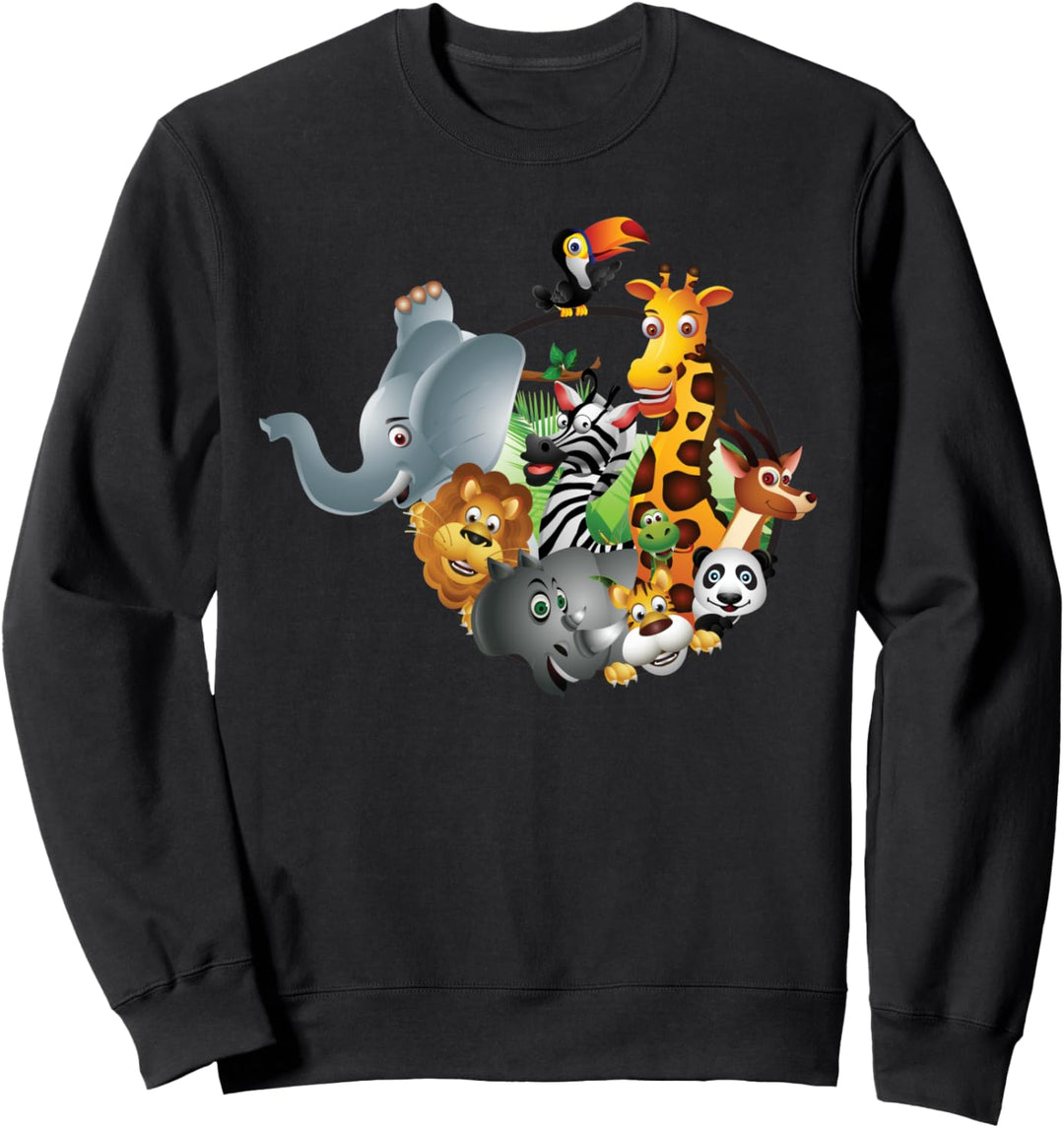 Elefanten Giraffen Löwen Zoo Panda Sweatshirt