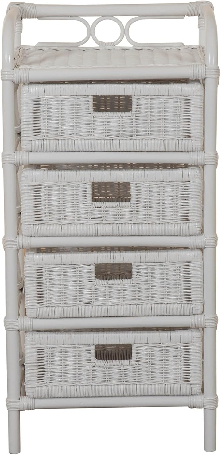 korb.outlet Rattan-Kommode mit Schubladen Badregal Korb Regal Schubfächer aus echtem Rattan 46 cm br