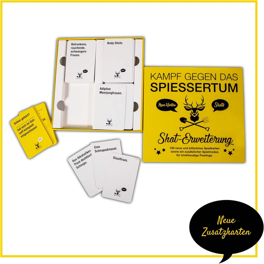 KAMPFHUMMEL Kampf gegen das Spiessertum - Shot Erweiterung mit 100 neuen Spielkarten. Die 1. Erweite
