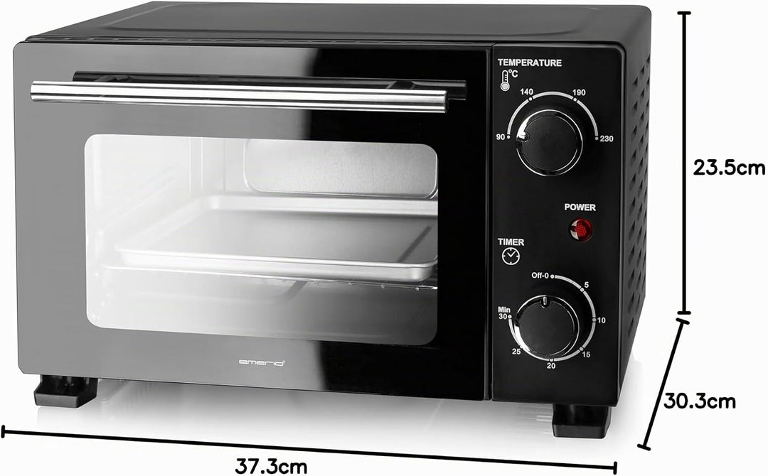 EMERIO Mini Backofen | 10 Liter | 800 Watt | inkl. Backblech und Grillrost | Toaster-Ofen | wählbar