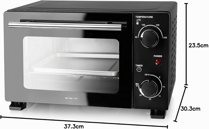 EMERIO Mini Backofen | 10 Liter | 800 Watt | inkl. Backblech und Grillrost | Toaster-Ofen | wählbar