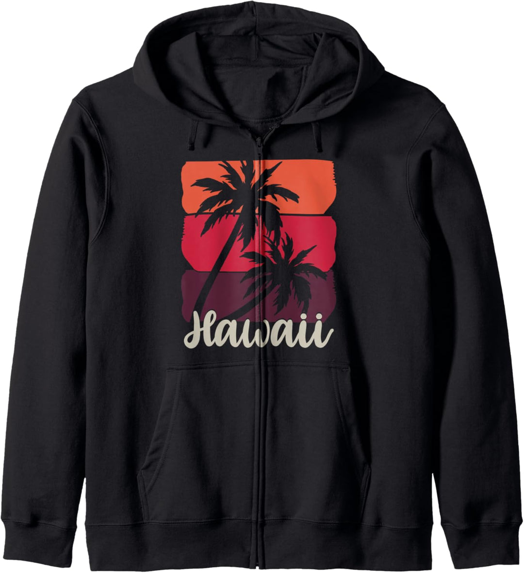 Tropischer Strand Aloha Palmen Sommerurlaub Retro Hawaii Kapuzenjacke