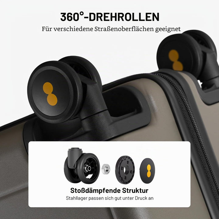 LEVEL8 Koffer Trolleys, handgepäck Leichtgewicht 100% PC, TSA Zahlenschloss Elegance Matte Design 8
