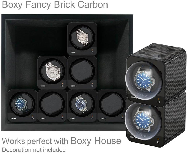 STARTERSET: Boxy Uhrenbeweger Fancy Brick Carbon - von Beco-Technic- (mit Stromadapter) …
