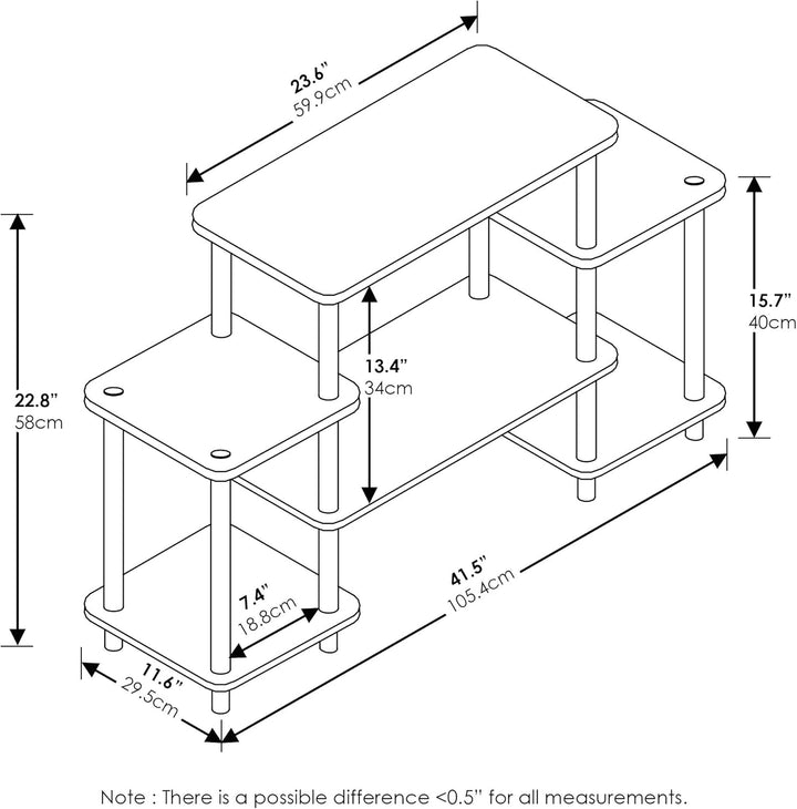 Furinno Turn-N-Tube TV-Schrank, Fernsehtisch, TV-Regal, Hell Kirsche/Schwarz, 105.4 (B) x 58 (H) x 2