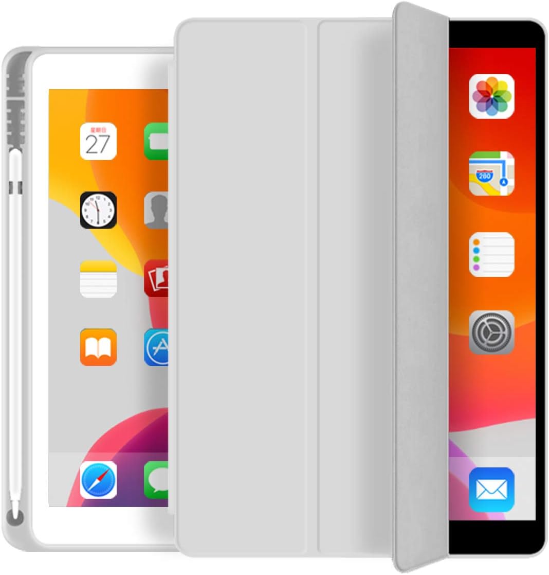 aoub Neues iPad (2019 7. Generation / 2020 8. Generation/2021 9. Generation) 10,2" Hülle mit Stiftha
