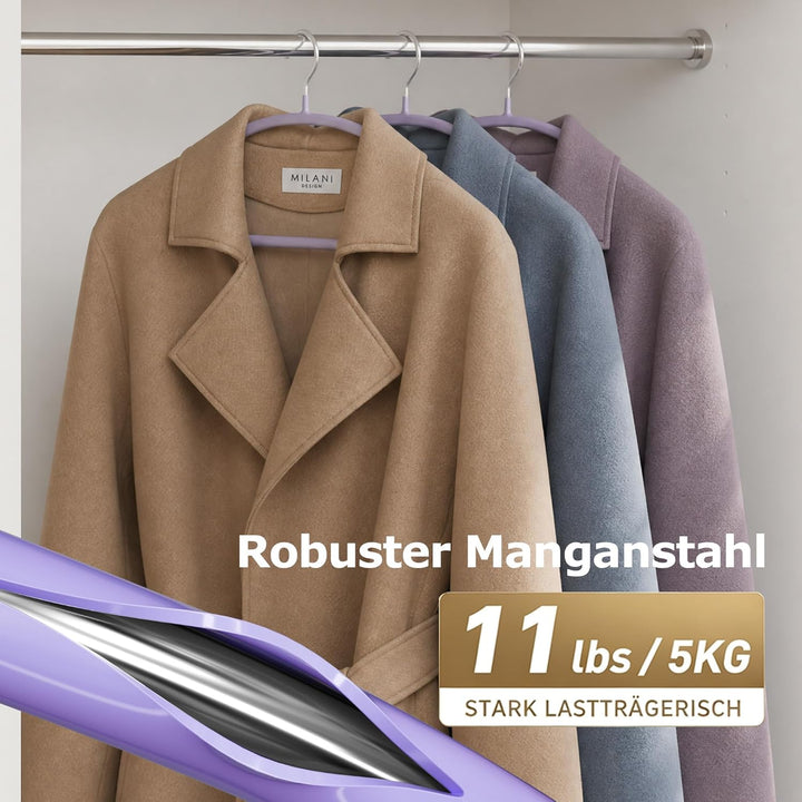 CTIME Kleiderbügel 28 Stück, rutschfeste Metal Bügel mit integrierten Kleinen Haken,Tragfähigkeit 5