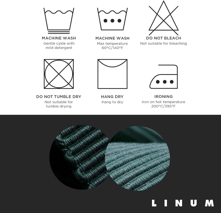 LINUM Uni 4-er Pack Tischsets für Esstisch 35x46 cm, 100% Gerippte Baumwolle, Maschinenwaschbar, Sch