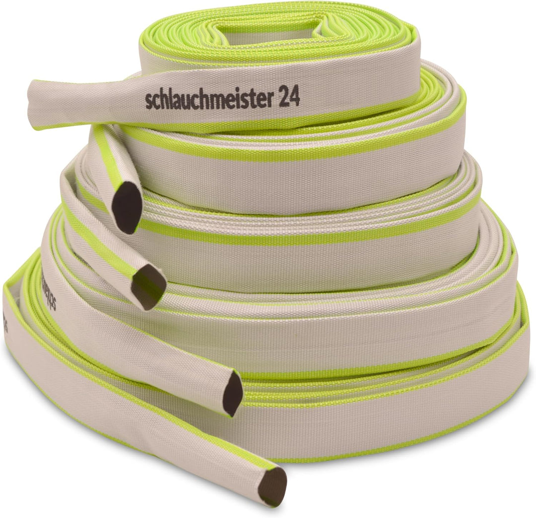 Ø 3 Zoll - 75 mm, 50 m Flachschlauch | Bauschlauch | Industrieschlauch | Synthetischer Gummi, Weiss