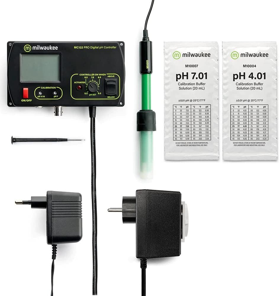 pH-Controller/Regler Milwaukee MC122 PRO inkl. pH-Elektrode, pH-Computer für Aquarium, Spa, Teich un