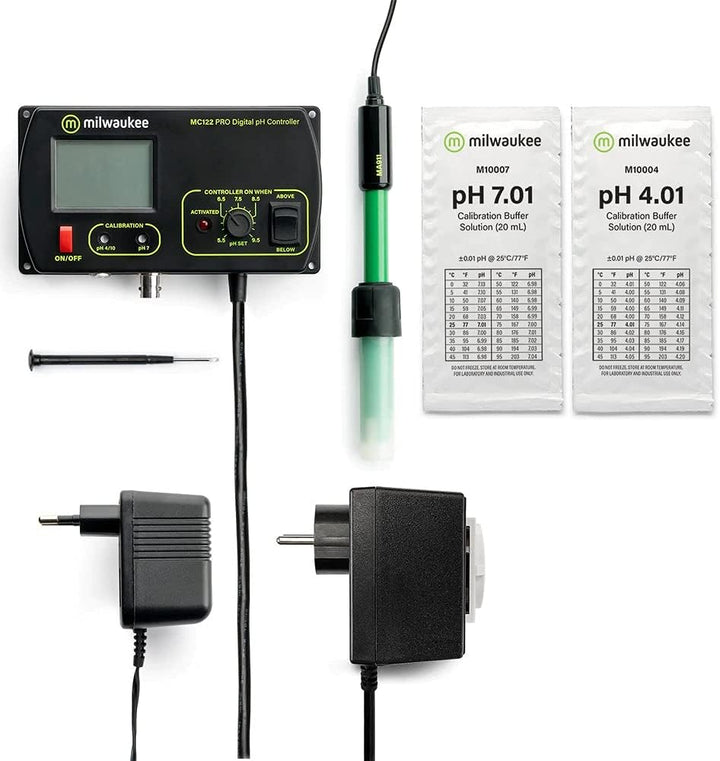 pH-Controller/Regler Milwaukee MC122 PRO inkl. pH-Elektrode, pH-Computer für Aquarium, Spa, Teich un
