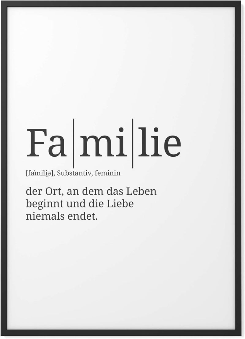 Papierschmiede® Definition: Familie, DIN A1 (59x84 cm), XXL Poster für Wohnzimmer, Schlafzimmer, Küc