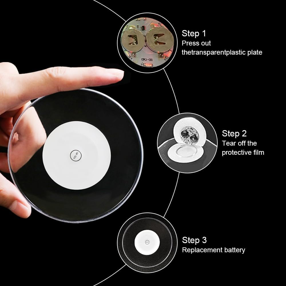Joycabin 8 Stück LED Untersetzer, Bunt LED Untersetzer Leuchtende mit 7 Lichtmodi, Getränke Unterset
