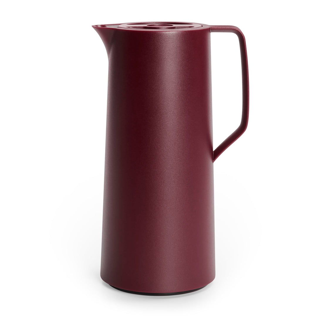 Emsa Motiva Isolierkanne, 1 Liter, Quick-Press-Verschluss, 12h heiss, 24h kalt, Glaskolben, Made in