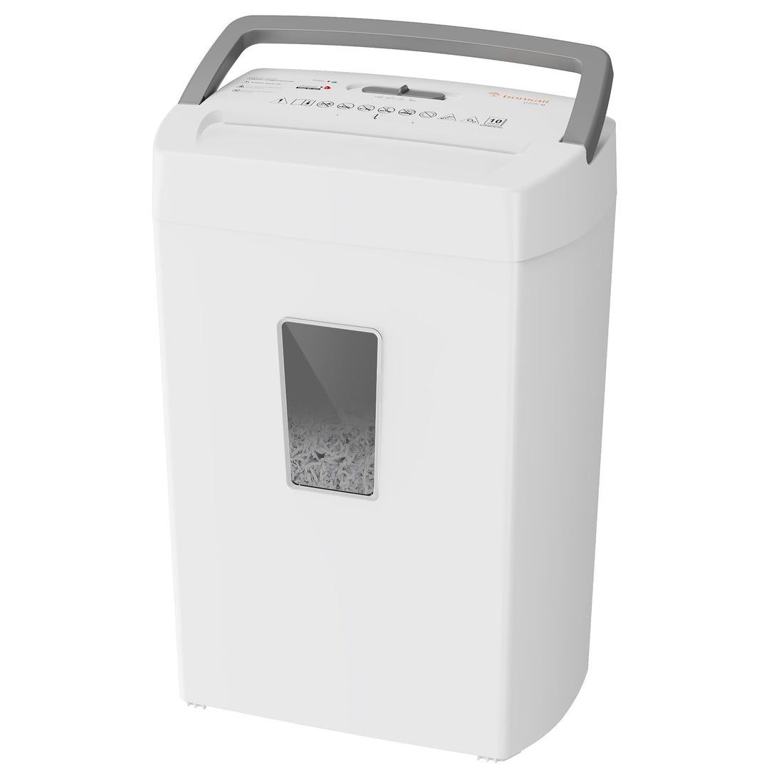 Bonsaii 10-Blatt Aktenvernichter P4, Mikroschnitt schredder für 21L Behälter, Anti-Blockier-System &