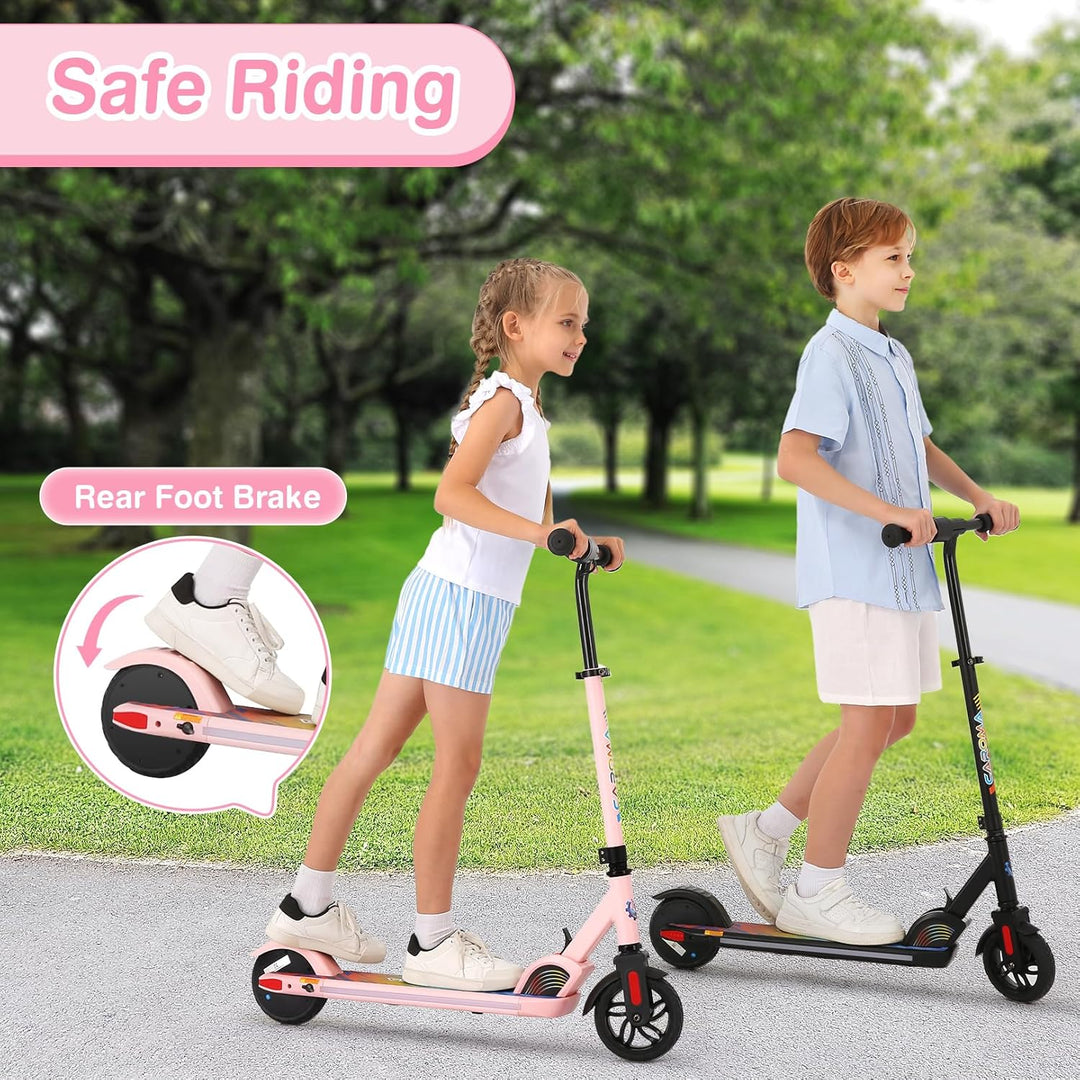 Caroma E Scooter Kinder von 8-12 Jahren,bis zu 16 km/h & 8 km,Elektroroller Kinder mit Bunte Leuchte