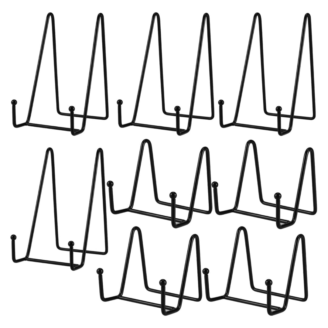 8 Stück Tellerständer Metall Schwarz, 8 cm und 15 cm Eisen Staffelei Aufsteller Display Ständer Meta