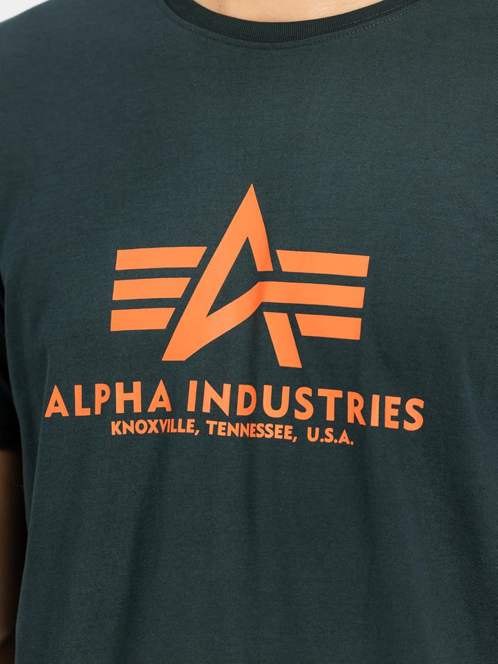 Alpha Industries Herren Basic Big Logo T-Shirt XS Dark Petrol, XS Dark Petrol